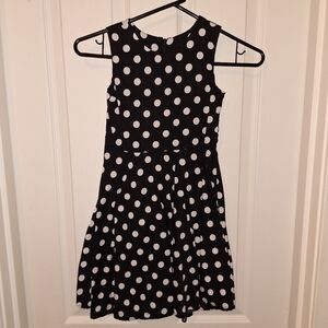 Girls Black and White Polka Dot Dress